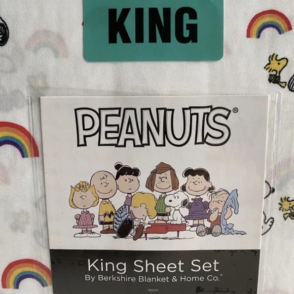 New Peanuts Snoopy Rainbow Pride KING Size Sheet Set Berkshire - Picture 2 of 7